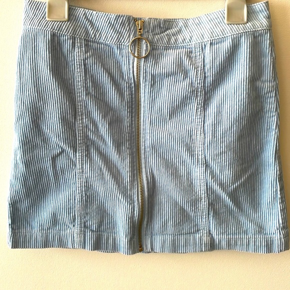 Forever 21:Baby Blue Corduroy Mini Skirt with zipper detail. Size S - Picture 1 of 5